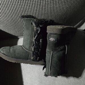 UGG Black Ankle Boots with Plush Lining
